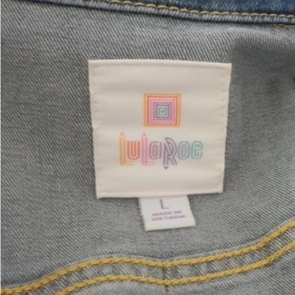 LuLaRoe Jaxon Floral Rose Embroidered Denim Jean Jacket - Picture 2 of 7